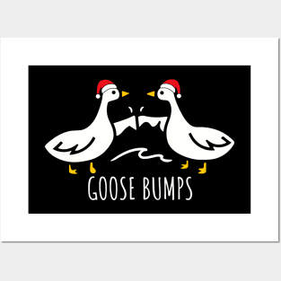 Goose Bumps Christmas Santa Hat  -  Goosebumps Humorous Pun Design for Dad Joke lovers Posters and Art